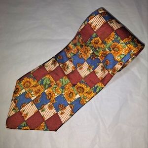 Tango by Max Raab 💯 Silk Men's Necktie 55-57" x 4" Floral Design Burgundy/Blue